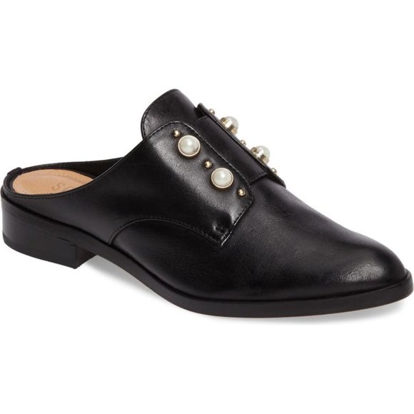 LIKE NEW Schutz Pearl Embellished Mule Black - Picture 3 of 7